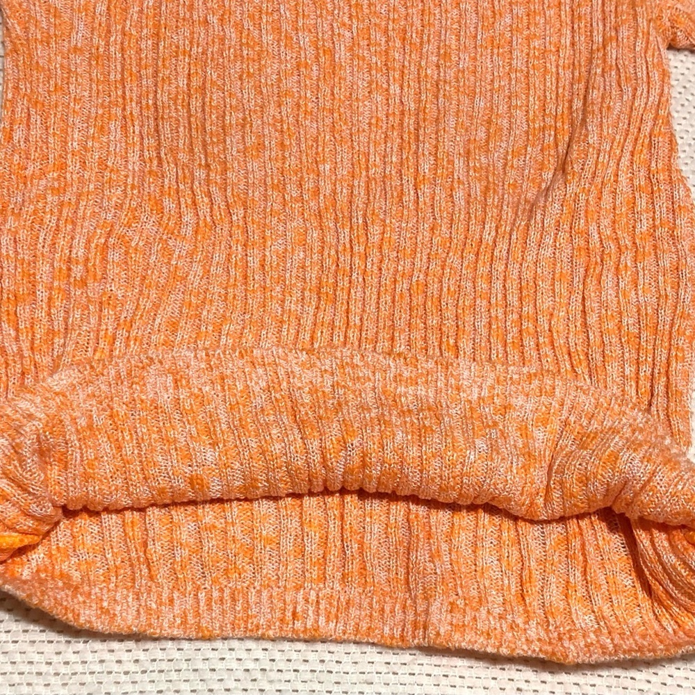 Orange Ribbed Women's Top - Picture 6 of 11